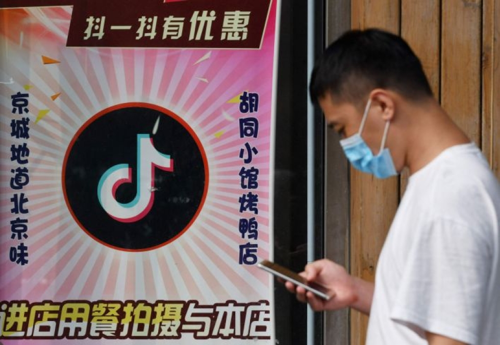 Yhdysvallat on kieltänyt kiinalaisten Tiktok- ja Wechat-sovellusten lataamisen Yhdysvalloissa sunnuntaista lähtien. Lehtikuva/AFP