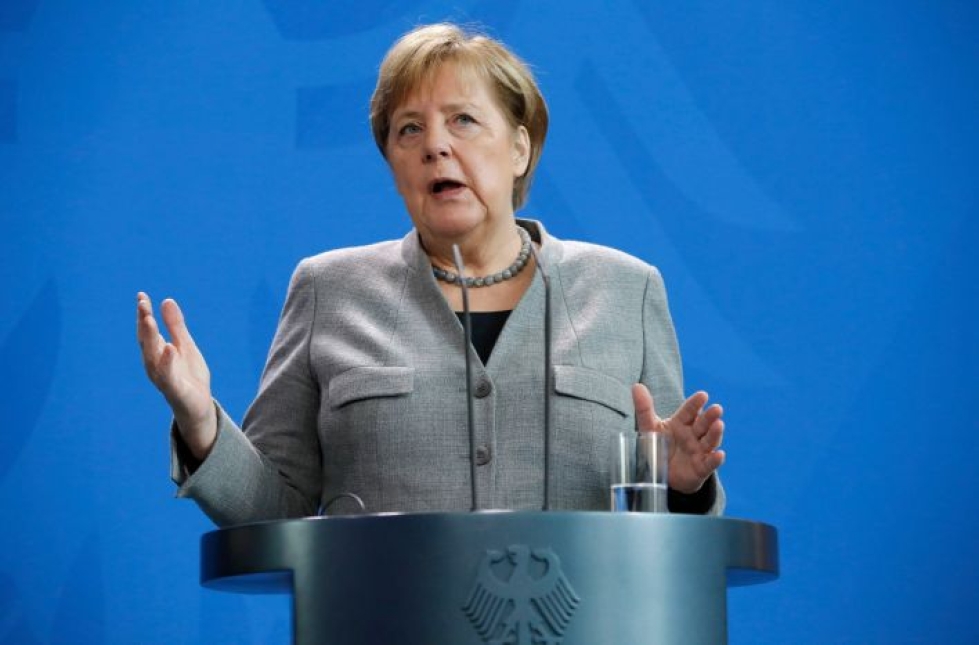 Liittokansleri Angela Merkel vaati osavaltioon uusia vaaleja, ja hän sai ehdotukselleen tukea eri puolilta puoluekenttää. LEHTIKUVA/AFP