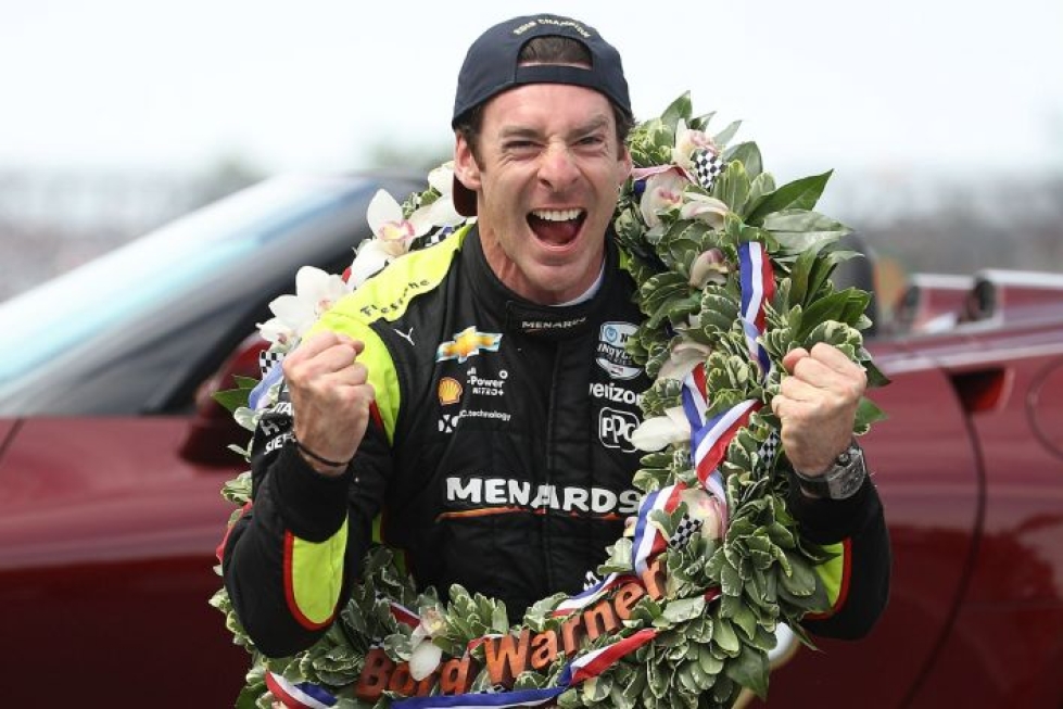Indy 500 -voitto on Pagenaudille uran ensimmäinen. Lehtikuva/AFP