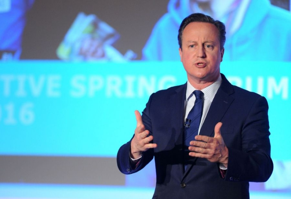 Britannian pääministeri David Cameron on joutunut selittelemään vanhemmiltaan saamiaan varoja. LEHTIKUVA/AFP