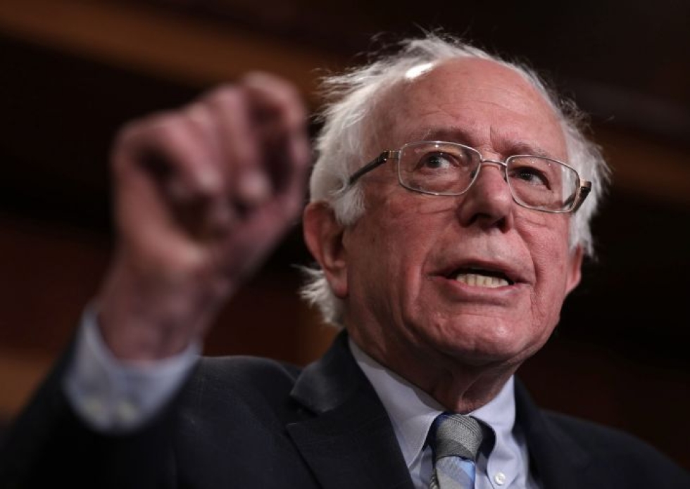 Bernie Sanders, 77, kertoi ehdokkuudestaan tänään.  LEHTIKUVA/AFP.