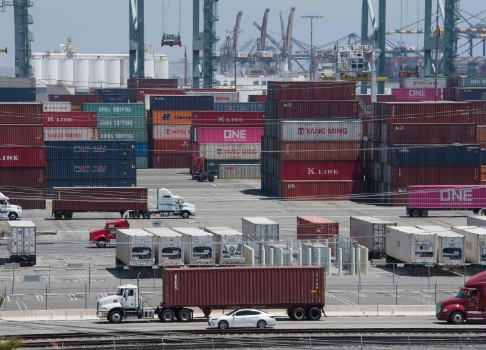 Kauppasota kiihtyi jälleen eilen, kun Kiina ja Yhdysvallat mätkivät lisää tulleja toisilleen. LEHTIKUVA/AFP