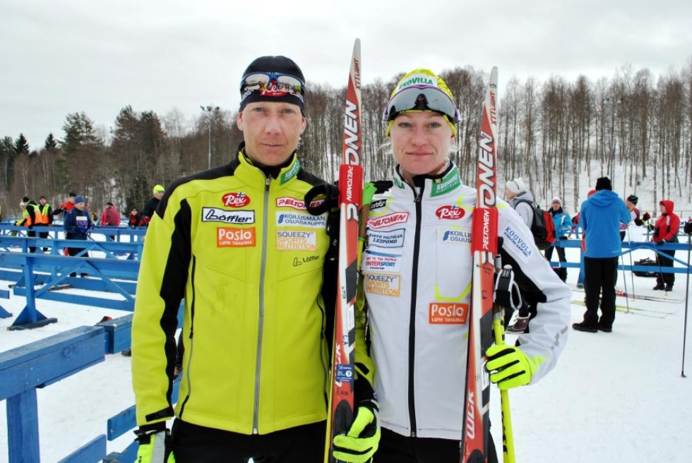Esa Mursu oli miesten yleisen sarjan ykkönen ja avovaimo Heli Heiskanen emännöi naisten yleistä sarjaa Pogostan hiihdossa.