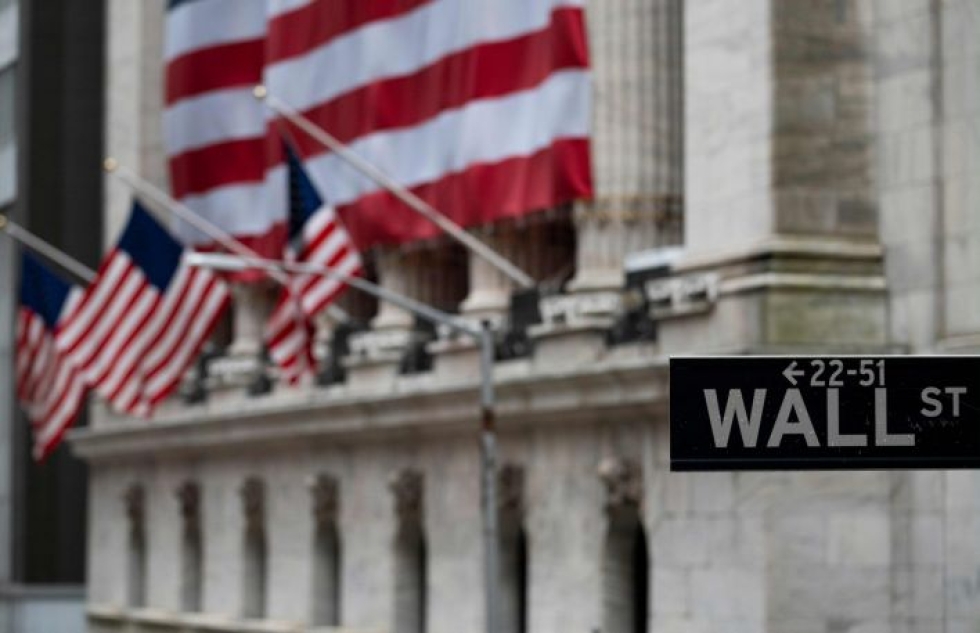 Wall Streetillä Dow-indeksissä nähtiin kasvua noin kahden prosentin verran aamun kaupankäynnissä. LEHTIKUVA/AFP