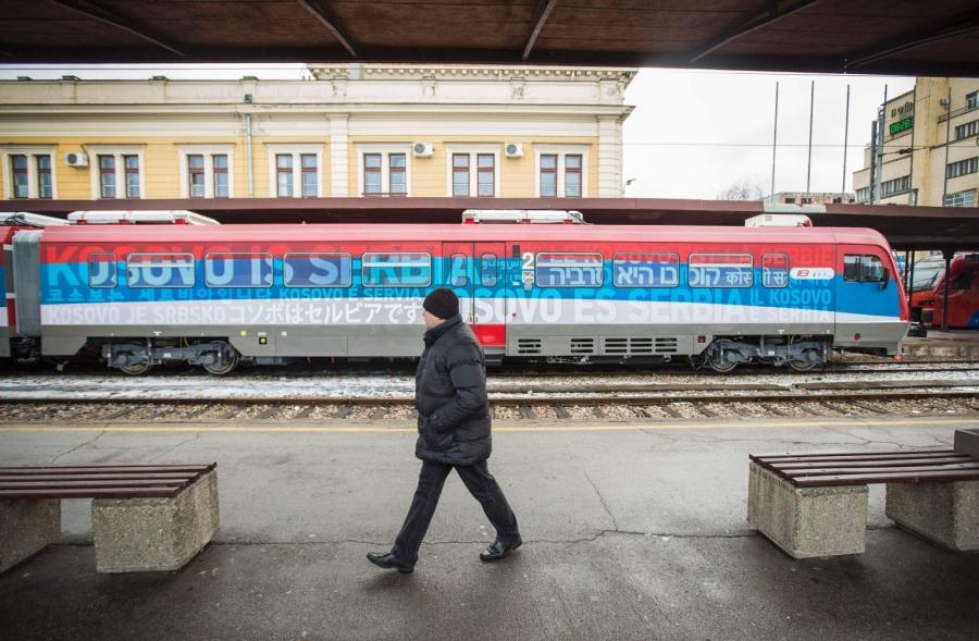 Serbian viranomaisten mukaan junayhteydelle on selvä tarve, sillä se mahdollistaa Pohjois-Kosovon asukkaiden paremmat yhteydet Serbian keskiosiin. LEHTIKUVA/AFP