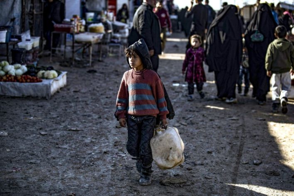 Syyriassa al-Holin leirillä kuoli viime vuonna yli 500 ihmistä, joista lapsia oli noin 370, kertoo kurdien Punainen Puolikuu. LEHTIKUVA/AFP