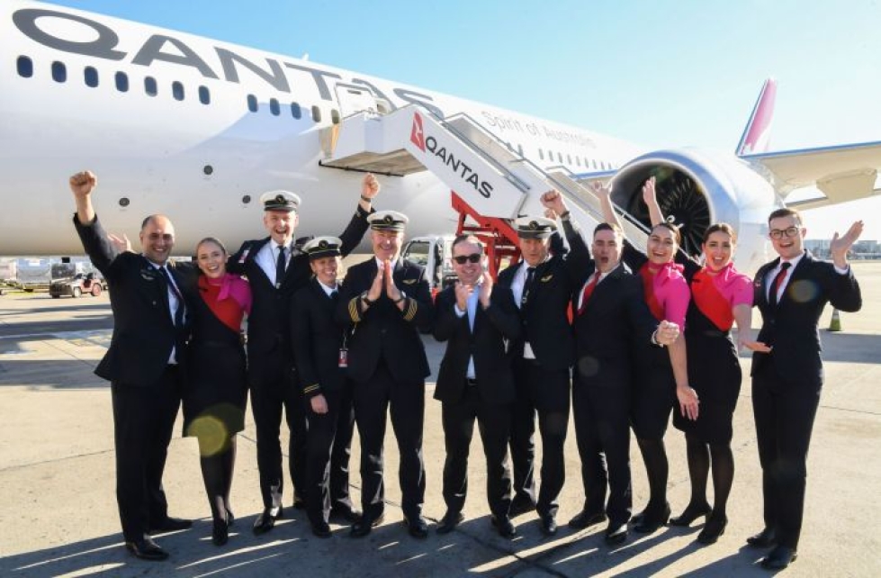 Australialaisen Qantas-lentoyhtiön kone lensi yhtäjaksoisesti New Yorkista Sydneyyn. LEHTIKUVA/AFP/HANDOUT