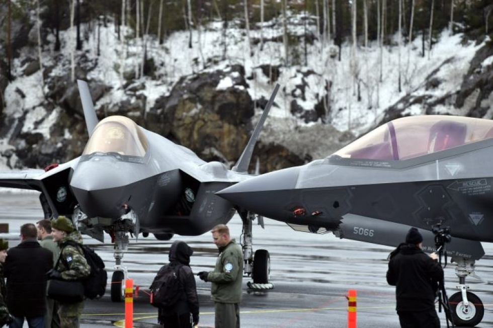 F-35 on neljäs kone Hornet-hävittäjien seuraajaehdokkaiden HX Challenge -testeissä Suomessa. Valtioneuvosto tekee valintapäätöksen uusista monitoimihävittäjistä vuonna 2021. LEHTIKUVA / JUSSI NUKARI
