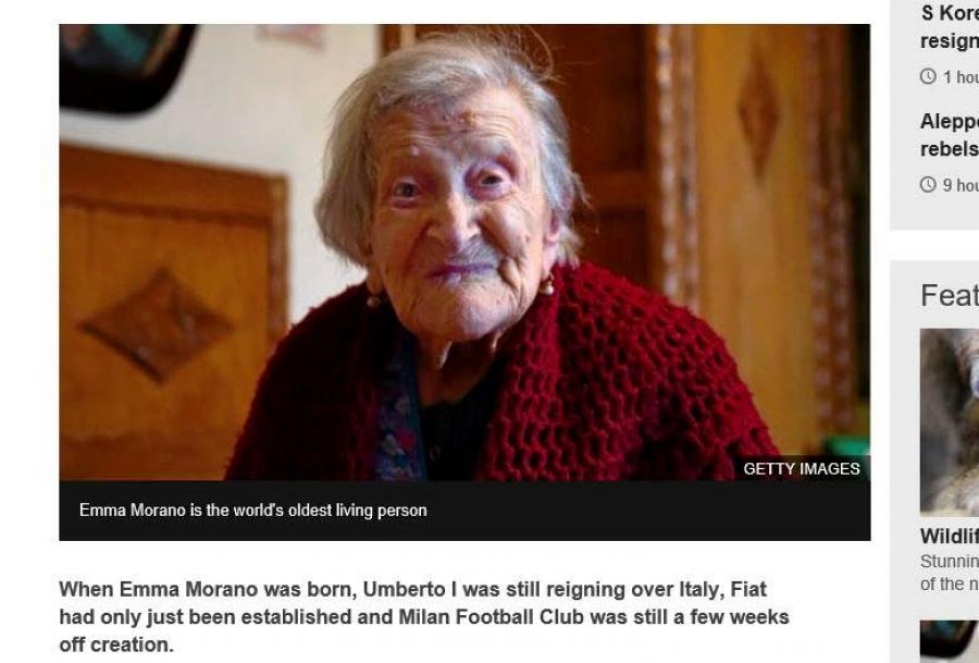 Emma Moranosta tuli maailman vanhin ihminen viime toukokuussa.
