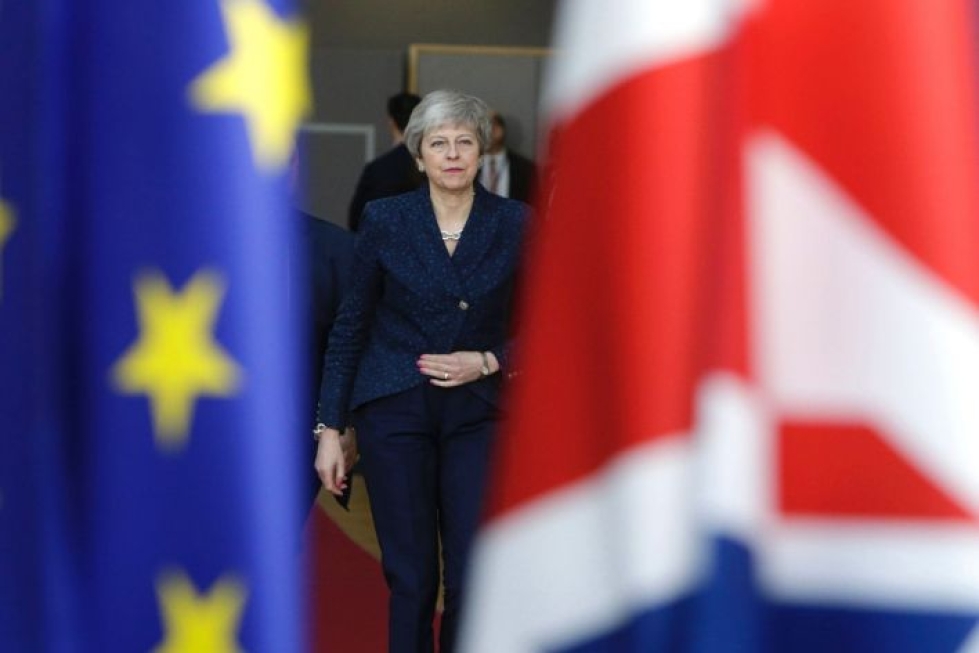 Britannian pääministeri Theresa May hakee tänään huippukokouksessa viritelmää, jolla pakettiin saataisiin uusia mausteita. LEHTIKUVA/AFP