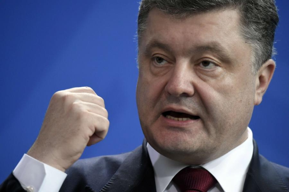 Ukrainan presidentti Petro Poroshenko pitää Venäjän tuoreita syytöksiä naurettavina. LEHTIKUVA/AFP