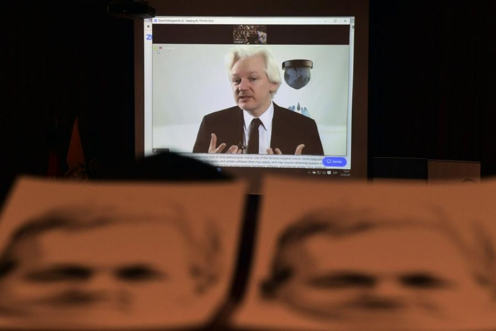 Wikileaksin perustanut Assange on pakoillut virkavaltaa Ecuadorin lähetystössä Lontoossa yli neljä vuotta. Lehtikuva/AFP.