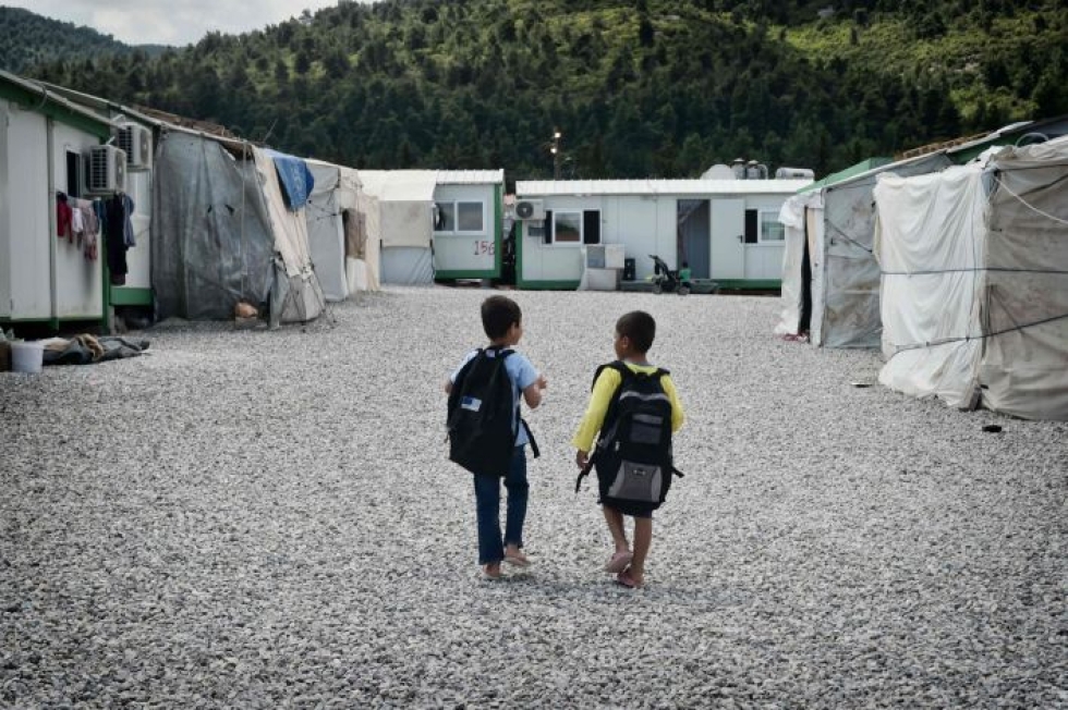 Malakasan leiri sijaitsee muutaman kymmenen kilometrin päässä Ateenasta. LEHTIKUVA / AFP
