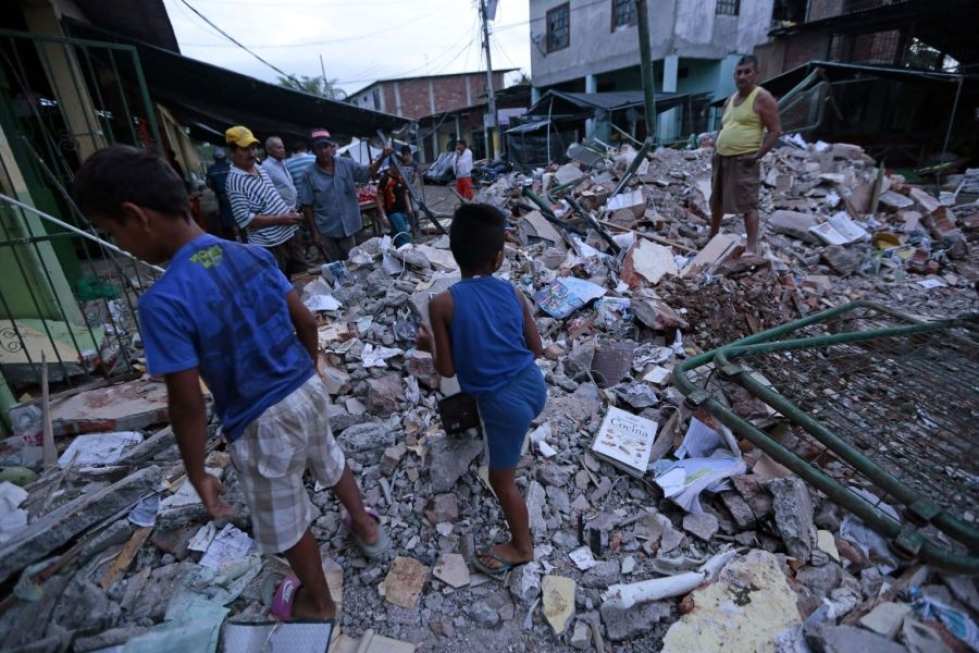 Alueella on tapahtunut kymmeniä jälkijäristyksiä. LEHTIKUVA/AFP