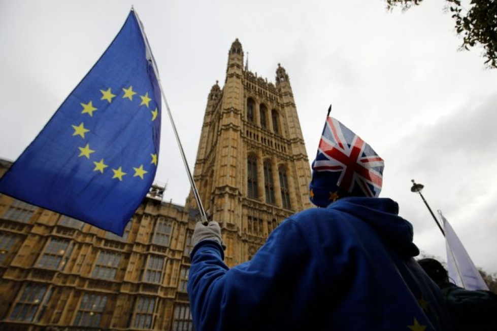 Britannian on määrä erota EU:sta 29. maaliskuuta. LEHTIKUVA/AFP