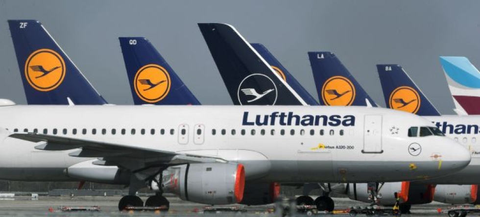 Euroopassa suuren tukipaketin on saamassa Saksan lippulaivayhtiö Lufthansa, jota Saksa aikoo tukea yhdeksällä miljardilla eurolla. LEHTIKUVA/AFP