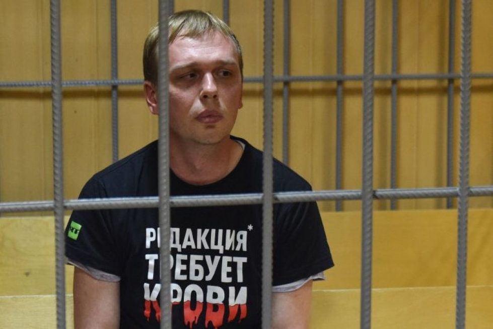 Golunov mitä todennäköisimmin lavastettiin syylliseksi hänen toimittajan työnsä takia. Lehtikuva/AFP