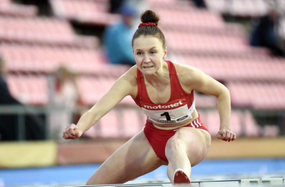 Yksi Suomen mitalisteista oli 100 metrin aidoissa hopeaa joussut Reetta Hurske. LEHTIKUVA / EMMI KORHONEN