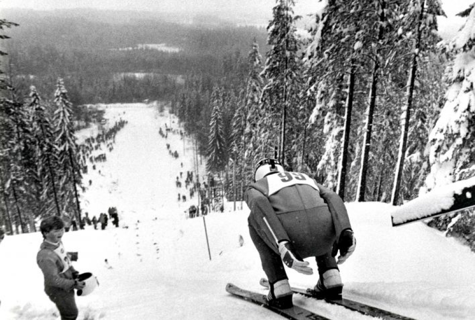 Matti Nykänen hyppäsi Rauanvaaran mäestä kolmena eri vuonna 1980-luvulla.