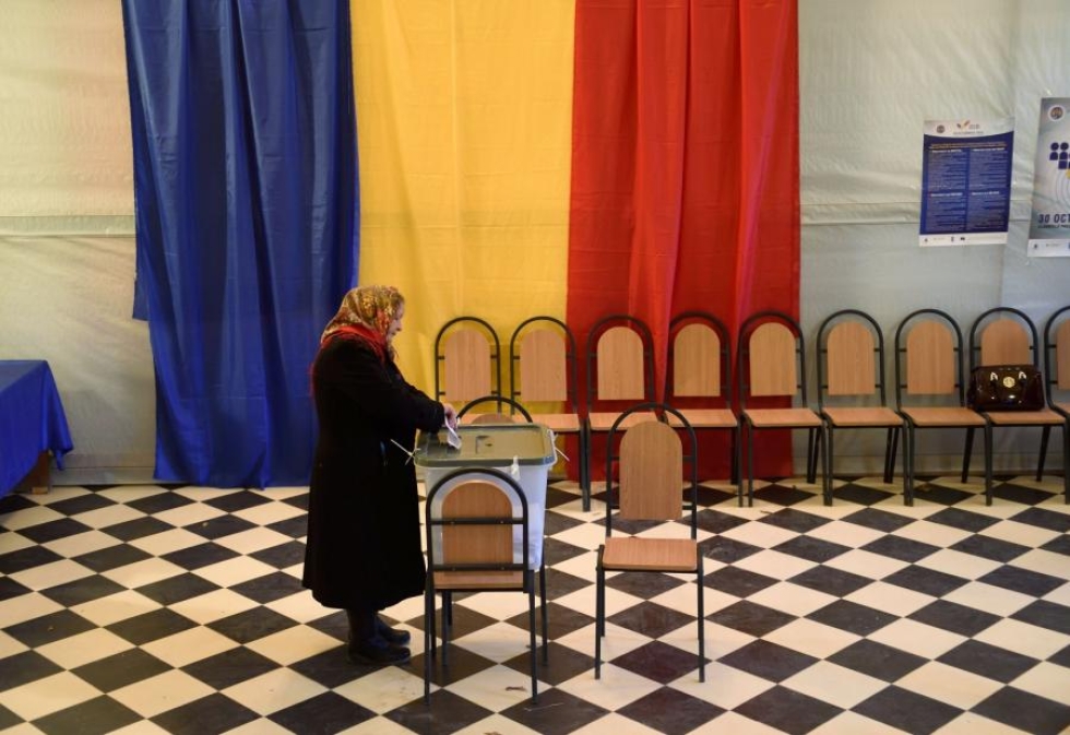 Moldovalaiset äänestivät eilen maan uudesta presidentistä. LEHTIKUVA/AFP