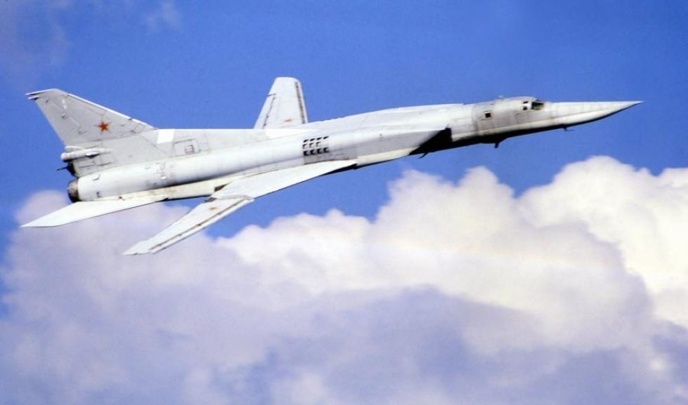 Kuvassa on Tu-22-pommikone, jollaisia oli mukana Venäjän iskussa Syyriaan. LEHTIKUVA/AFP