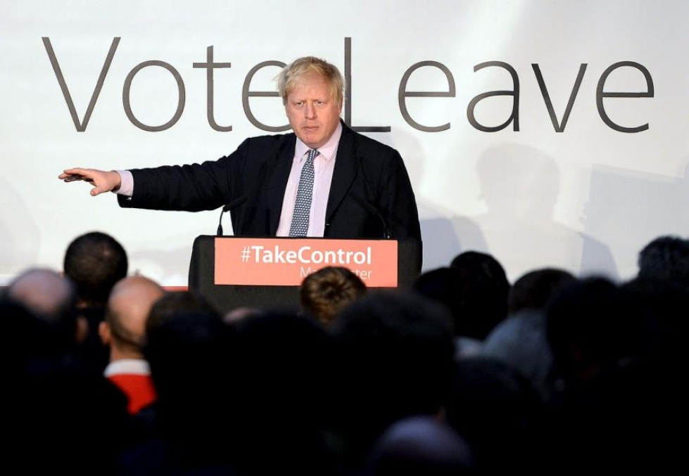 Lontoon entinen pormestari Boris Johnson on verrannut lausunnossaan Euroopan unionia natsijohtaja Adolf Hitleriin. LEHTIKUVA/AFP