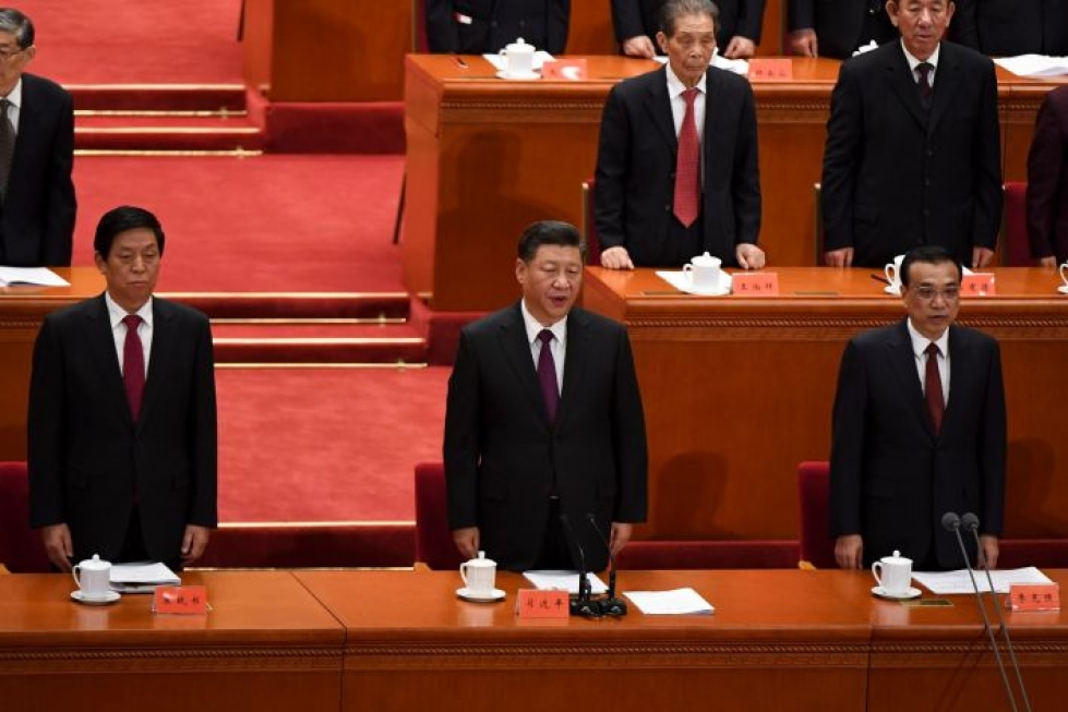 Kiinan talous ja sen suunta nousivat otsikoihin tiistaina, kun maan presidentti Xi Jinping piti linjapuheen Kiinan talousuudistusten 40-vuotispäivänä. LEHTIKUVA/AFP