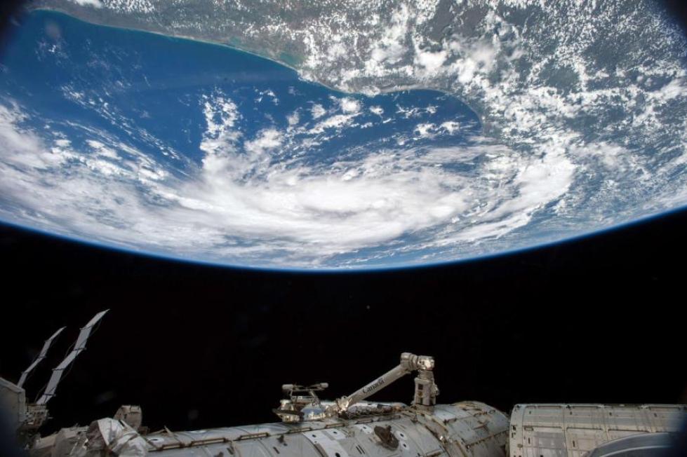Meksikonlahti kuvattuna Kansainväliseltä avaruusasemalta käsin. LEHTIKUVA/AFP