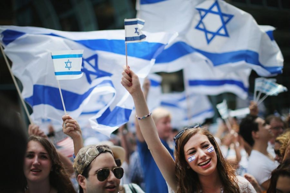Yhdysvaltain Chicagossa osoitettiin mieltä Israelin puolesta heinäkuussa 2014. LEHTIKUVA/AFP