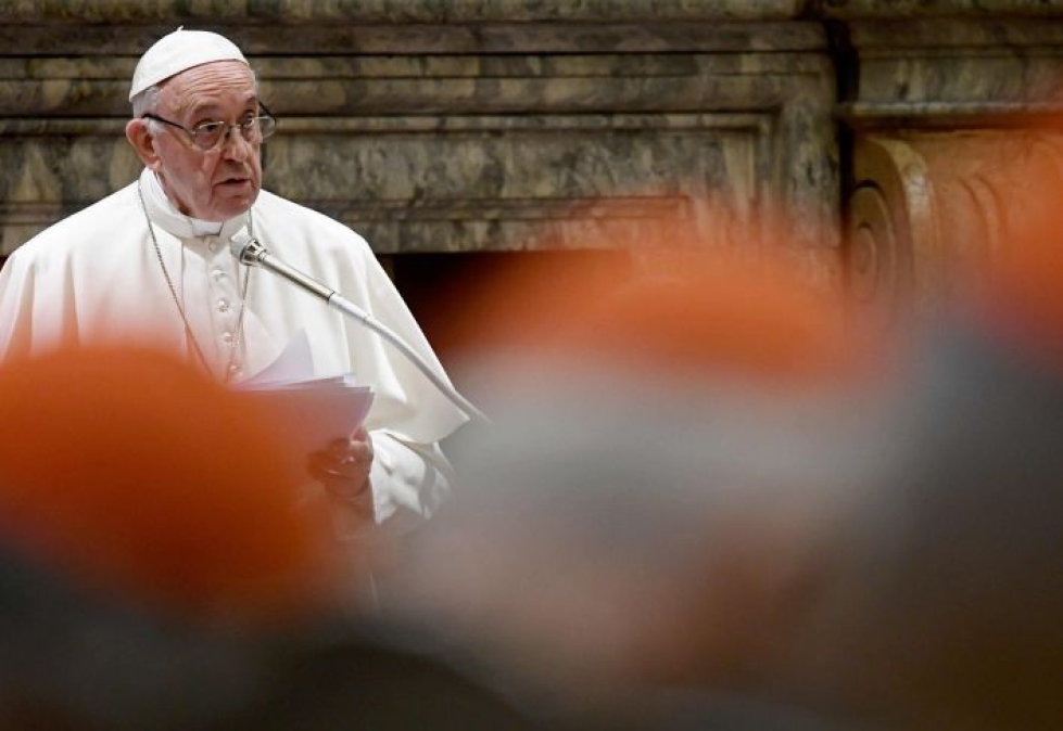 Paavi Franciscus on kutsunut kokoukseen myös useita hyväksikäytön uhreja. LEHTIKUVA / AFP