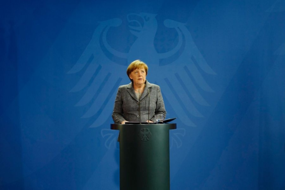 Angela Merkel korostaa, että oikeus päättää syytetyn syyllisyydestä tai syyttömyydestä. Lehtikuva/AFP