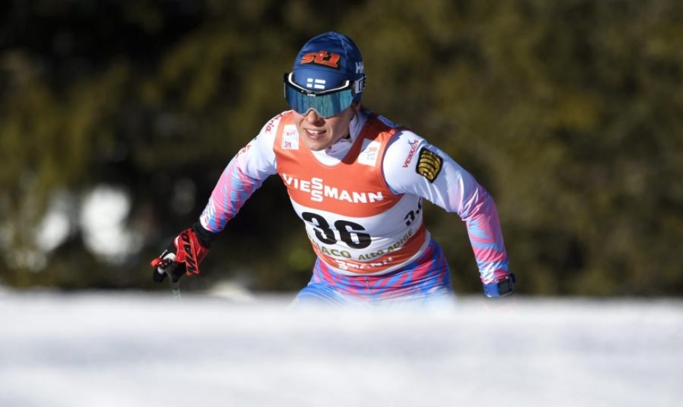 Pärmäkoski hiihti hopeavauhtia viiden kilometrin kilpailussa. LEHTIKUVA / MARTTI KAINULAINEN