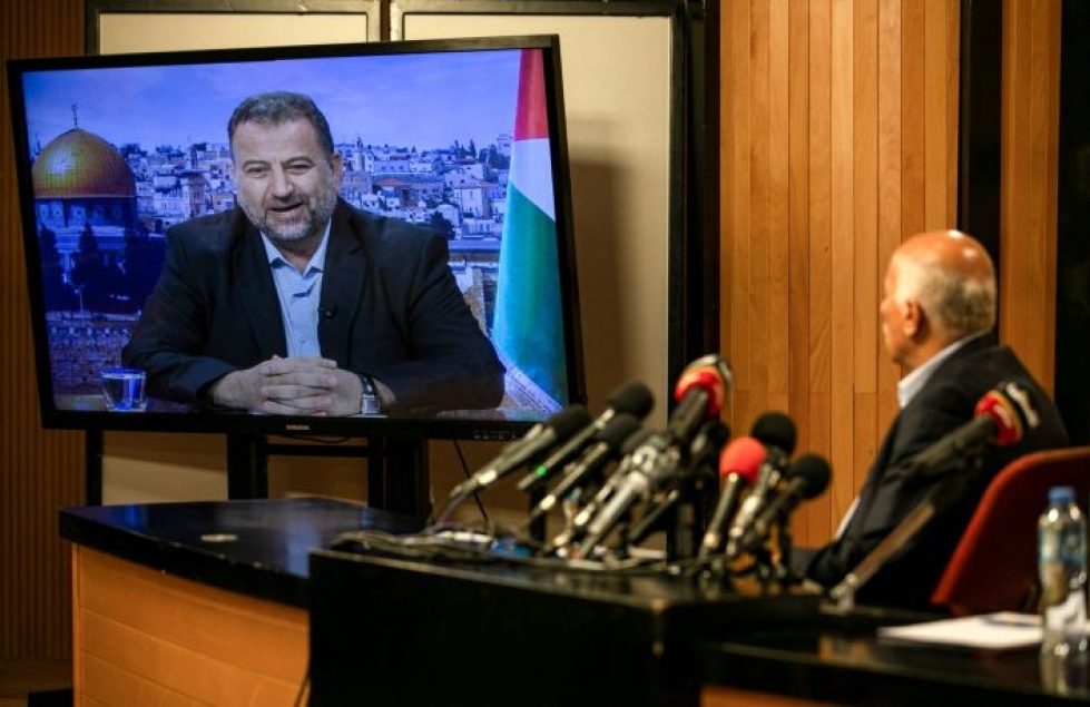 Fatah ja Hamas keskustelivat aiheesta videon välityksellä. LEHTIKUVA/AFP