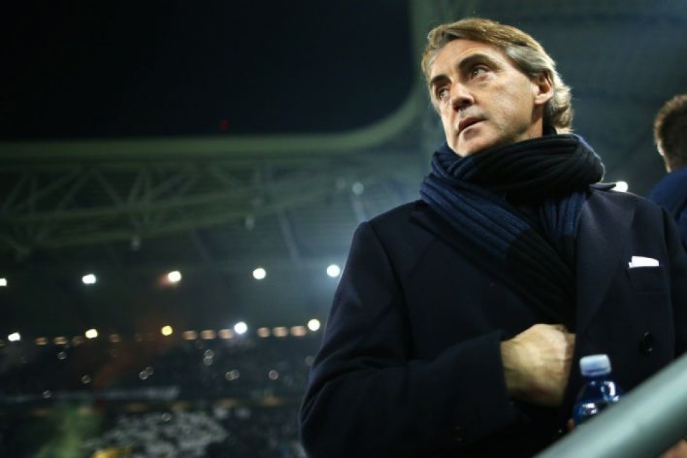 Italian päävalmentaja Roberto Mancini nimesi miehistönsä EM-karsintojen avauspeleihin Suomea ja Liechtensteinia vastaan. LEHTIKUVA/AFP