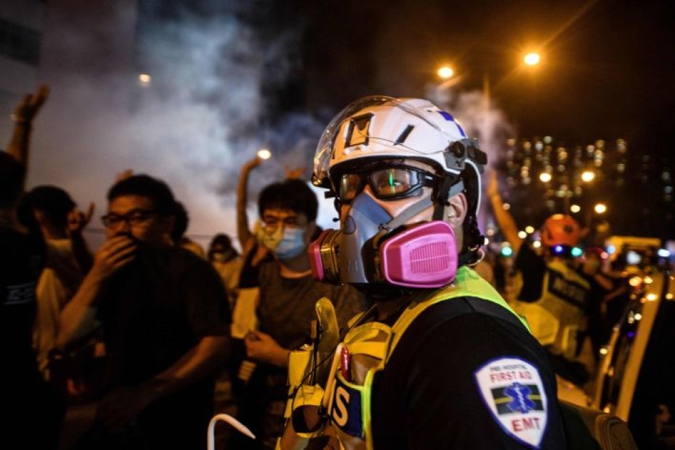 Hongkongissa on järjestetty mielenosoituksia useaan otteeseen. LEHTIKUVA / AFP