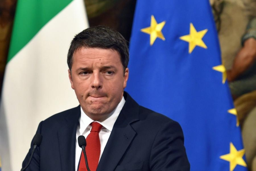 Italian pääministeri Matteo Renzi on sanonut eroavansa, jos ei-äänet voittavat. LEHTIKUVA/AFP
