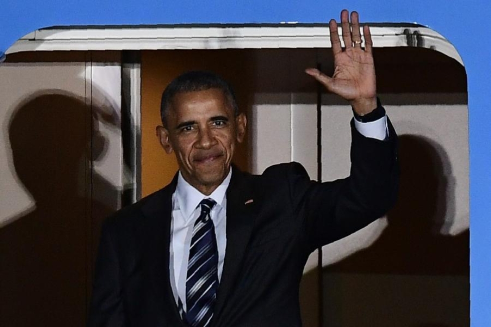 Yhdysvaltain presidentti Barack Obama saapui Berliiniin viimeisellä virkamatkallaan Eurooppaan. LEHTIKUVA/AFP