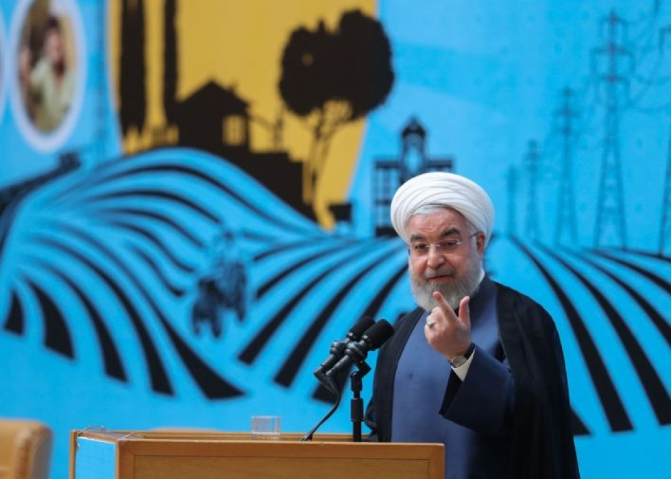 Iranin presidentti Hasan Ruhani vaatii Yhdysvaltoja poistamaan Iranin vastaiset pakotteensa. LEHTIKUVA / HANDOUT