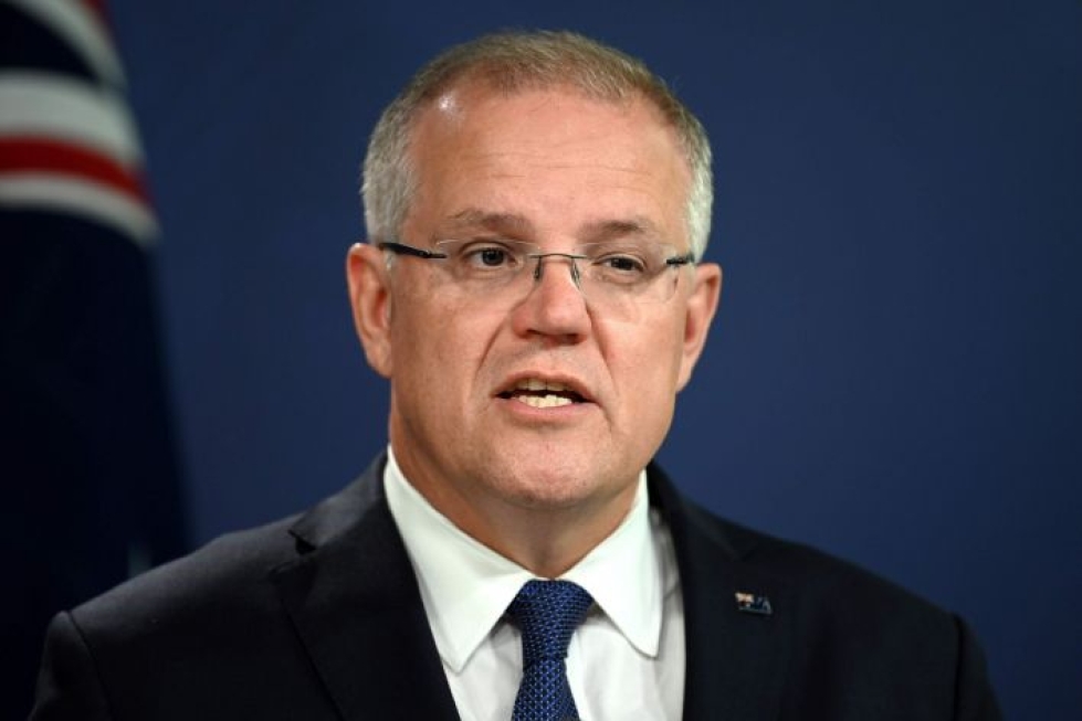 Pääministeri Morrisonin mukaan sosiaalisen median yrityksiä pitää patistaa puuttumaan ääriajattelijoiden materiaalin leviämiseen alustoillaan. LEHTIKUVA/AFP