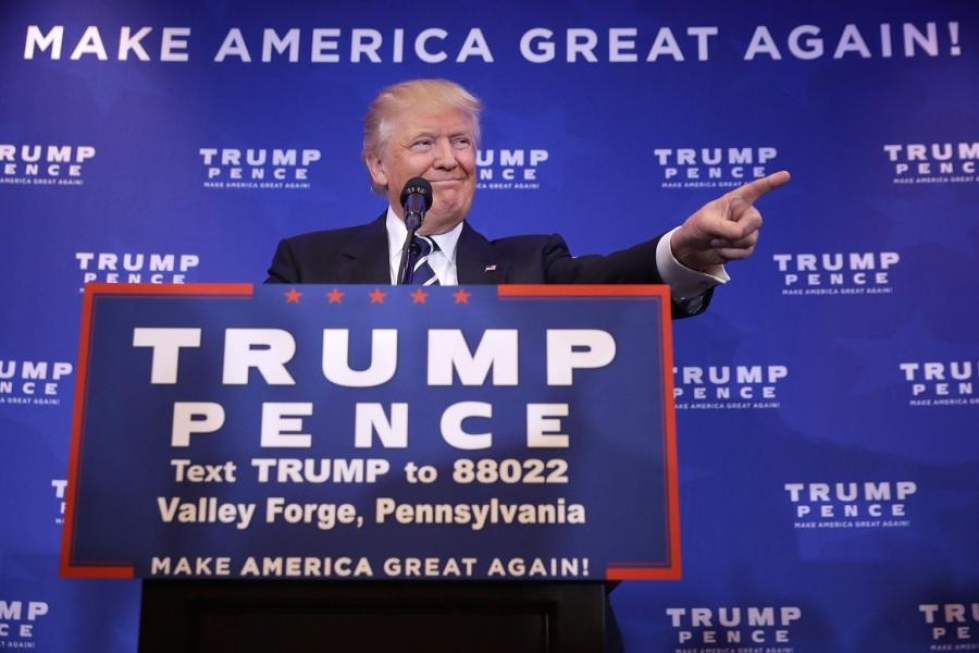 Trump puhui kannattajilleen King of Prussiassa Pennsylvaniassa. LEHTIKUVA/AFP
