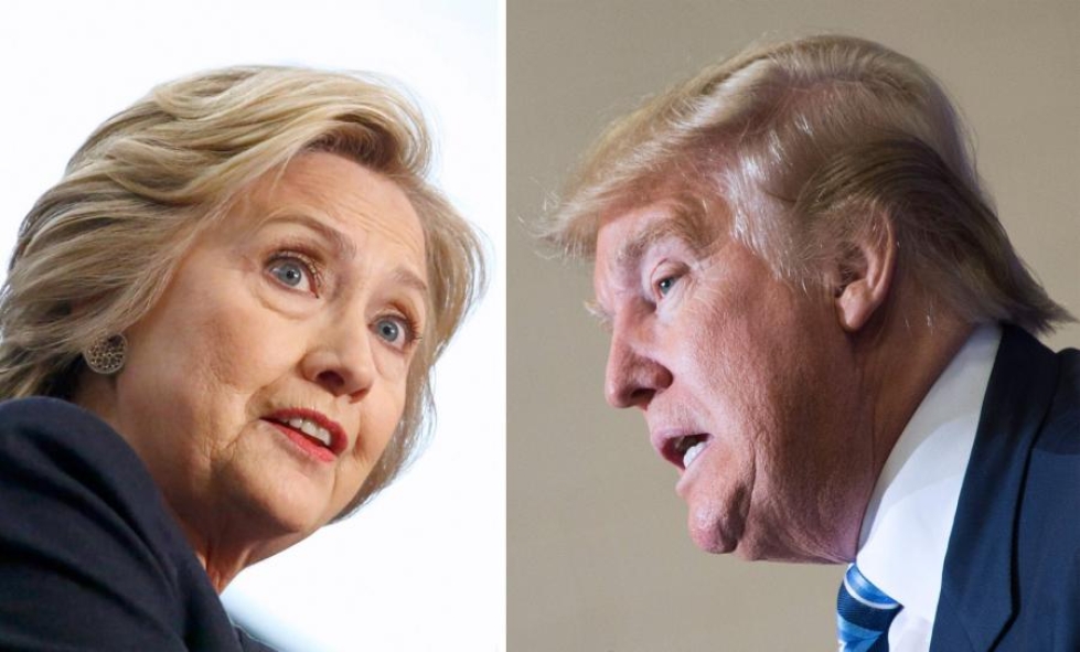 Demokraattien presidenttiehdokas Hillary Clinton johtaa mielipidemittauksissa republikaanien Donald Trumpia. LEHTIKUVA/AFP